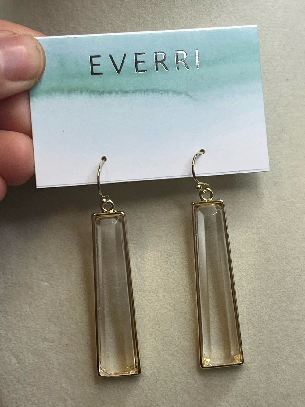 NEW Everri cut glass long dangle earrings